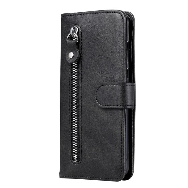For vivo Y35+ Fashion Calf Texture Zipper Leather Phone Case(Black)