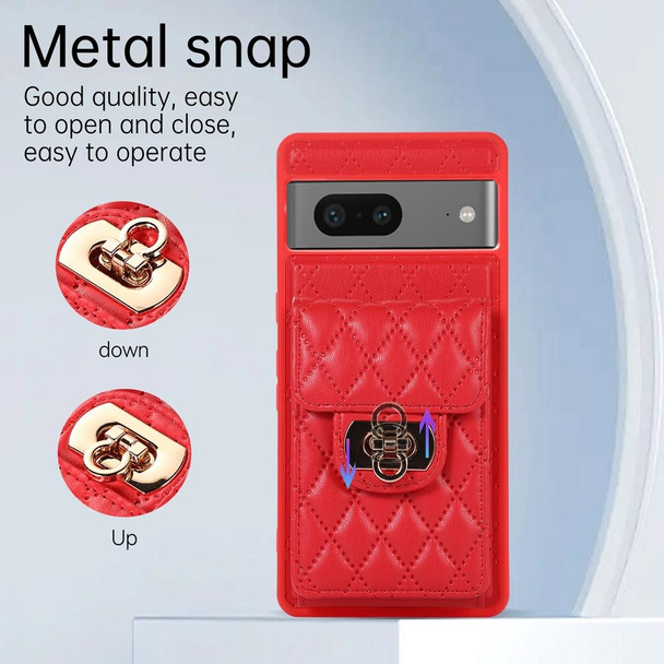 For Google Pixel 7a Card Slot Leatherette Phone Case(Red)