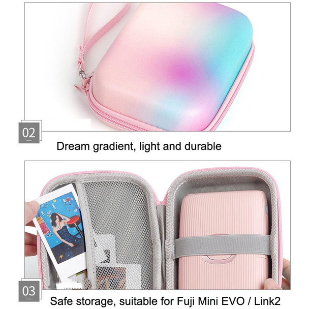 For FUJIFILM Instax Mini EVO / Link2 Printer Hard Shell EVA Storage Bag(Gradient Color)