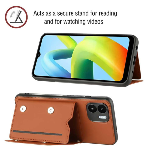 For Xiaomi Redmi A1 / A2 4G Skin Feel PU + TPU + PC Card Slots Phone Case(Brown)