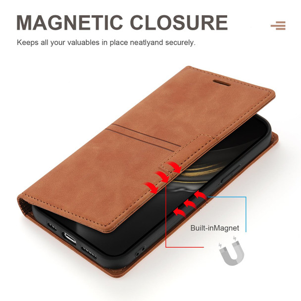Dream Magnetic Suction Business Horizontal Flip PU Leatherette Case with Holder & Card Slot & Wallet - iPhone X / XS(Brown)