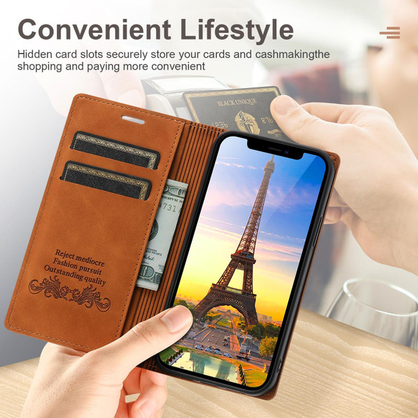 Dream Magnetic Suction Business Horizontal Flip PU Leatherette Case with Holder & Card Slot & Wallet - iPhone 12 mini(Brown)