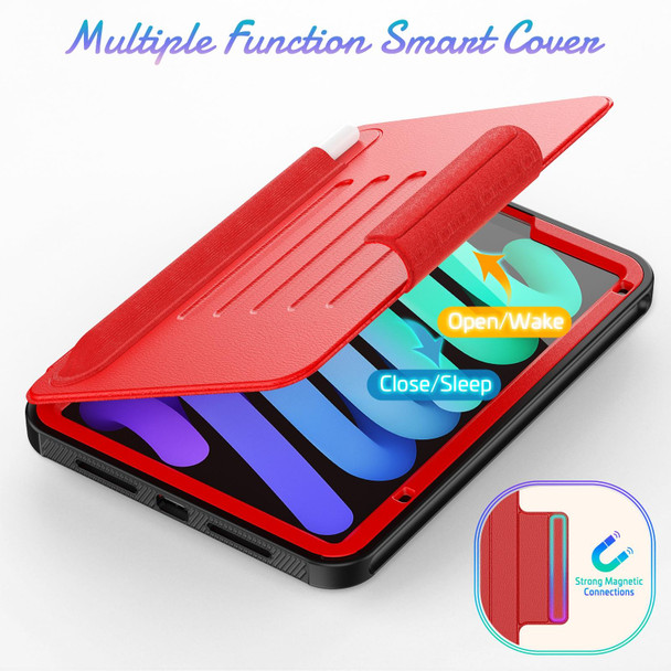 Smart B Magnetic Leather Tablet Case - iPad mini 6(Red)