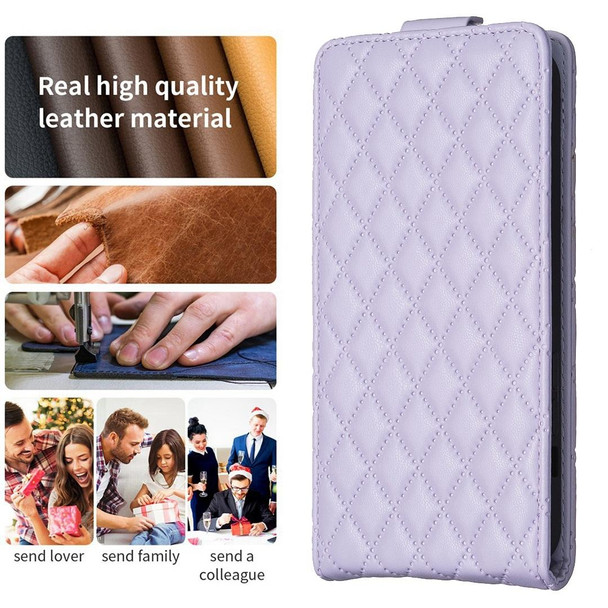 For OPPO  A74 5G / A93 5G /A54 5G Diamond Lattice Vertical Flip Leatherette Phone Case(Purple)