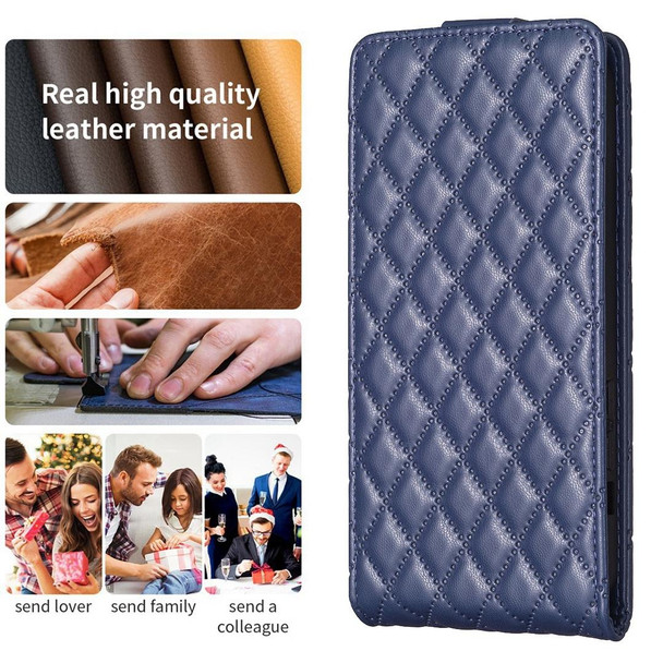 For Samsung Galaxy A13 4G/5G Diamond Lattice Vertical Flip Leatherette Phone Case(Blue)