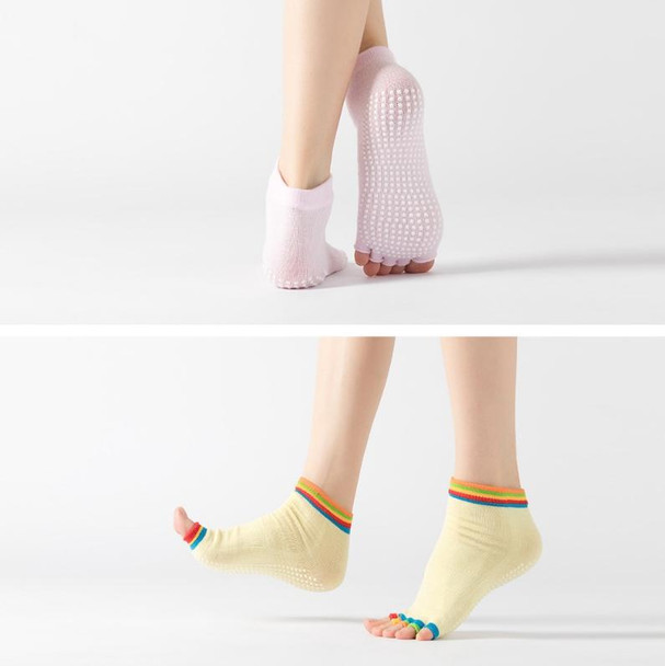 3 Pair Open-Toe Yoga Socks Indoor Sports Non-Slip Five-Finger Dance Socks, Size: One Size(Color Sky Blue)