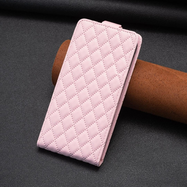 For Samsung Galaxy A32 4G Diamond Lattice Vertical Flip Leatherette Phone Case(Pink)