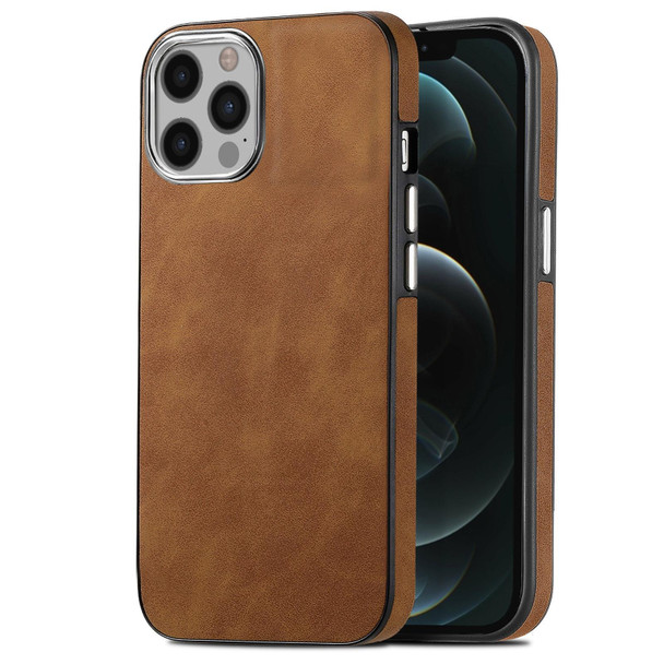 For iPhone 12 Skin-Feel Electroplating TPU Shockproof Phone Case(Brown)
