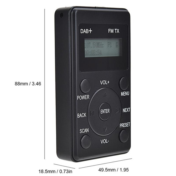 HanRongda HRD-100 Portable Digital Display DAB+ / DAB / FM Radio(Black)