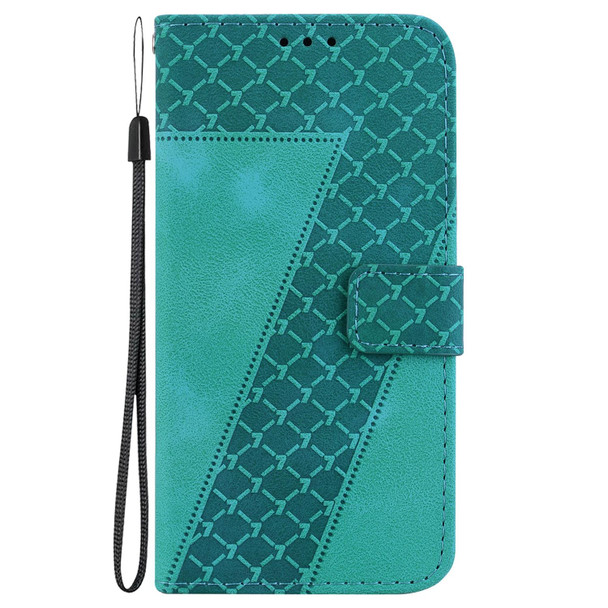 For Sony Xperia 5 III 7-shaped Embossed Leatherette Phone Case(Green)