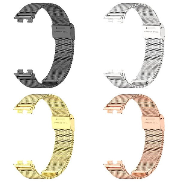 For Huawei Band 8 Mijobs Milan Buckle Stainless Steel Watch Band(Gold)