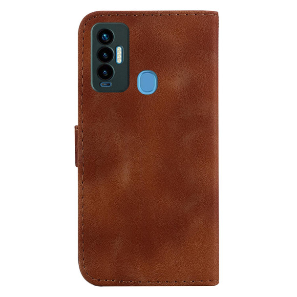 For Tecno Camon 18i 7-shaped Embossed Leatherette Phone Case(Brown)