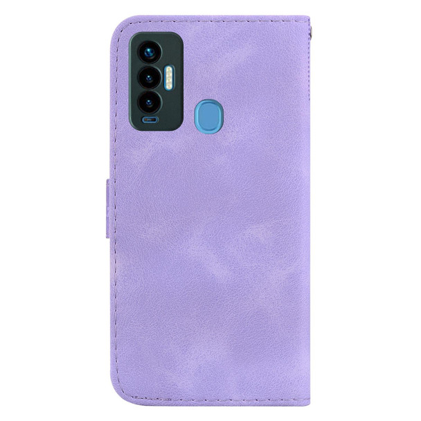 For Tecno Camon 18i 7-shaped Embossed Leatherette Phone Case(Purple)