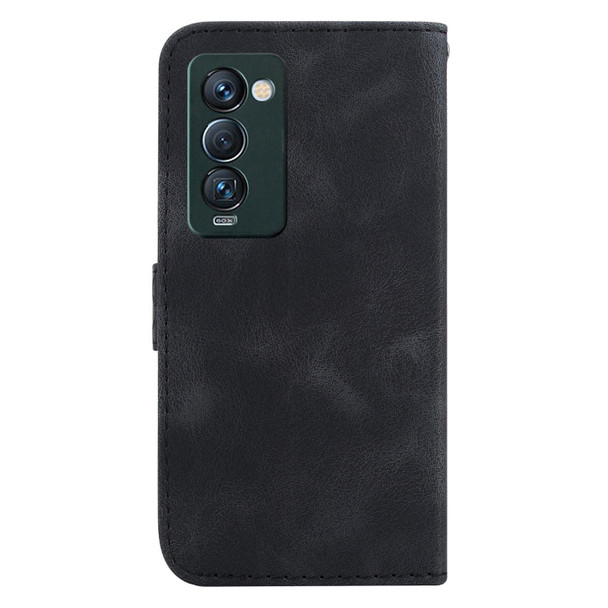 For Tecno Camon 18 Premier 7-shaped Embossed Leatherette Phone Case(Black)