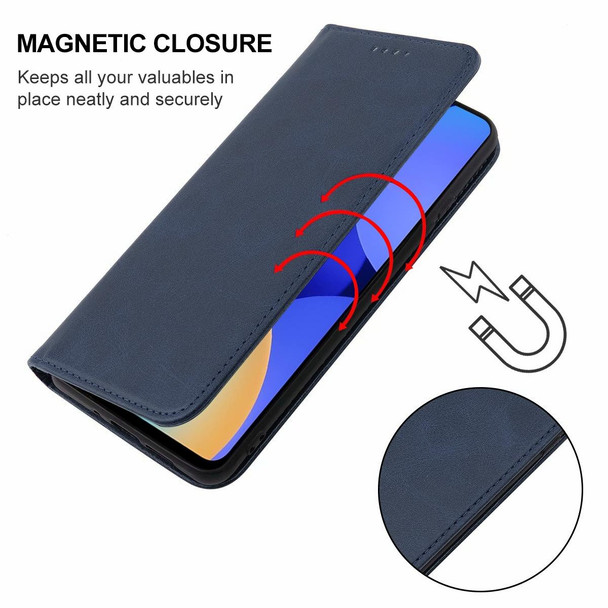 For Tecno Spark 10 Magnetic Closure Leatherette Phone Case(Blue)