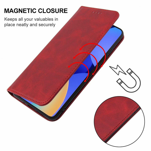 For Tecno Spark 10 Pro Magnetic Closure Leatherette Phone Case(Red)