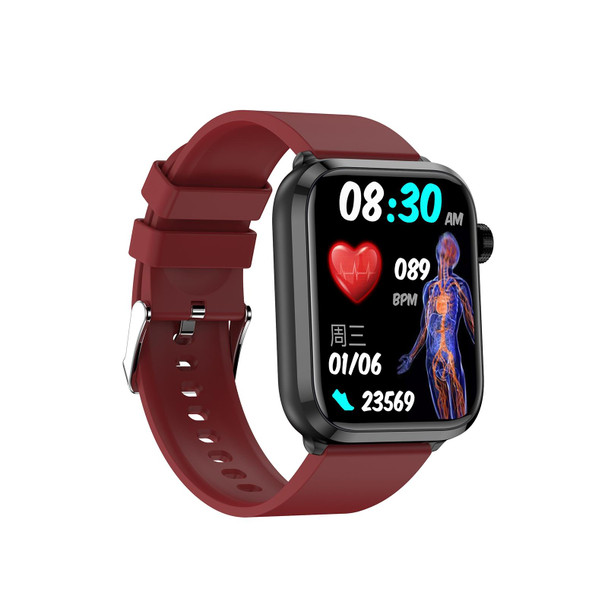 ET210 1.91 inch IPS Screen IP67 Waterproof Silicone Band Smart Watch, Support Body Temperature Monitoring / ECG (Red)