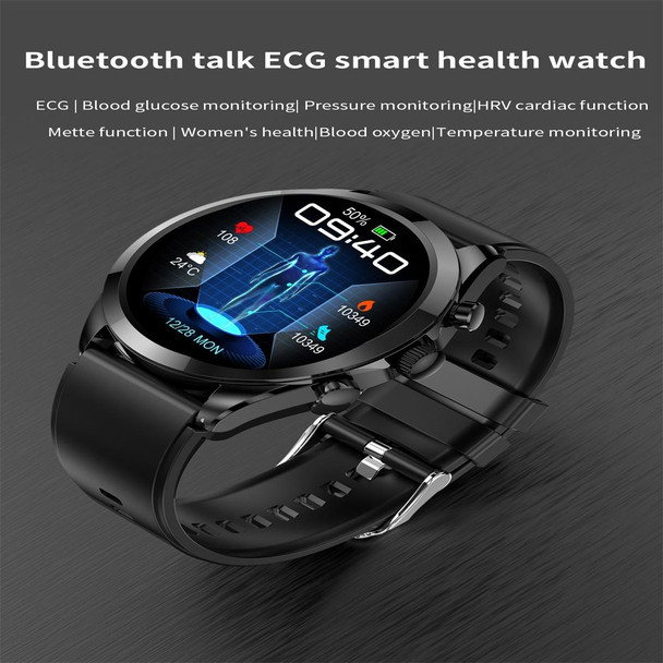 ET440 1.39 inch Color Screen Smart Silicone Strap Watch,Support Heart Rate / Blood Pressure / Blood Oxygen / Blood Glucose Monitoring(Red)
