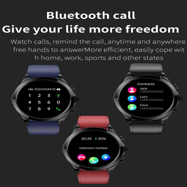ET440 1.39 inch Color Screen Smart Silicone Strap Watch,Support Heart Rate / Blood Pressure / Blood Oxygen / Blood Glucose Monitoring(Blue)