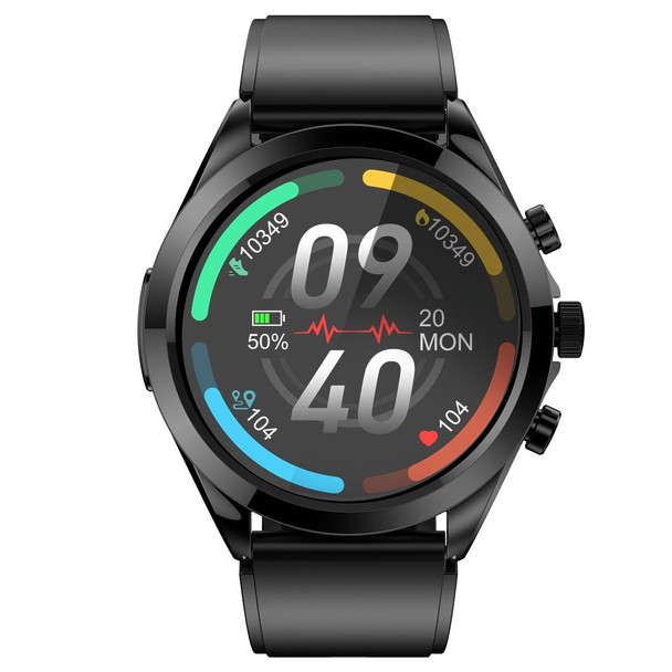 ET440 1.39 inch Color Screen Smart Silicone Strap Watch,Support Heart Rate / Blood Pressure / Blood Oxygen / Blood Glucose Monitoring(Black)
