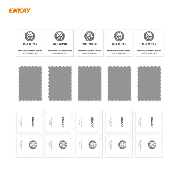 For LG K42 / K52 / K62 5 PCS ENKAY Hat-Prince Full Glue 0.26mm 9H 2.5D Tempered Glass Full Coverage Film