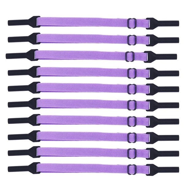 10pcs Long Style Glasses Non-Slip Rope Adjustable Elastic Sports Legs Anti-Drop Fixed Strap(Light Purple)