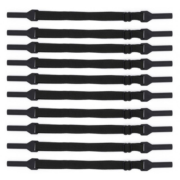 10pcs Short Style Glasses Non-Slip Rope Adjustable Elastic Sports Legs Anti-Drop Fixed Strap(Black)