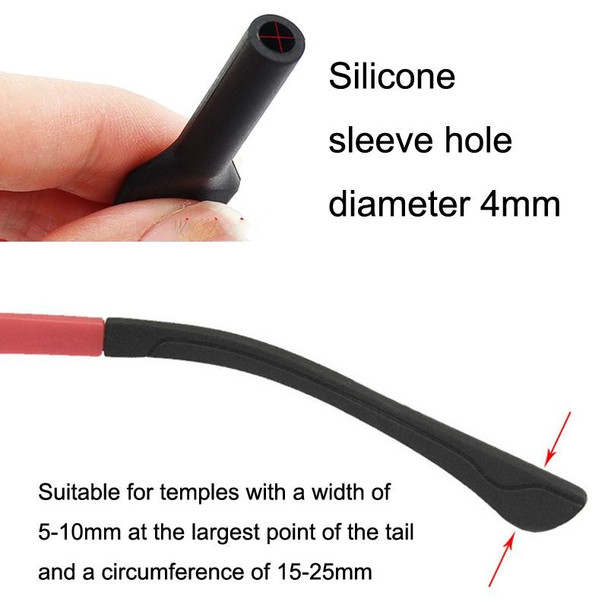 10pcs Short Style Glasses Non-Slip Rope Adjustable Elastic Sports Legs Anti-Drop Fixed Strap(Black)