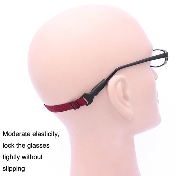 10pcs Short Style Glasses Non-Slip Rope Adjustable Elastic Sports Legs Anti-Drop Fixed Strap(Black)