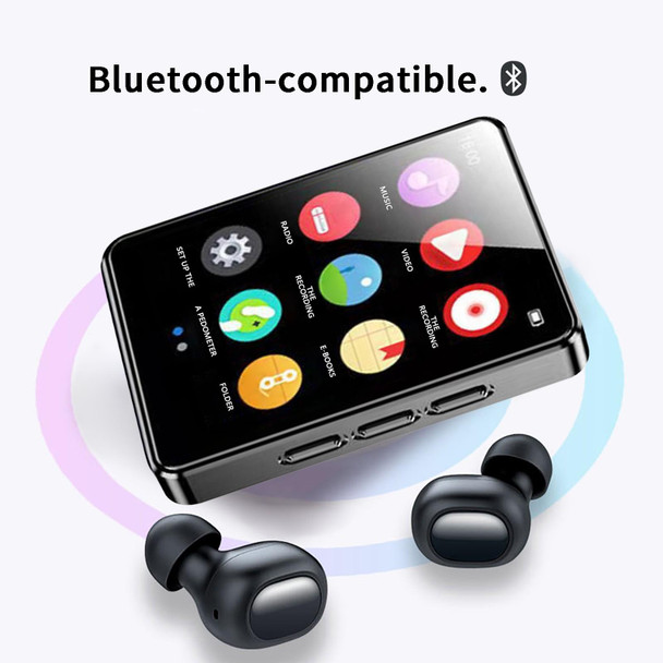 Bluetooth MP3/MP4 Student Walkman Music Player External Recording, Memory Capacity: 32GB(Metal Black)