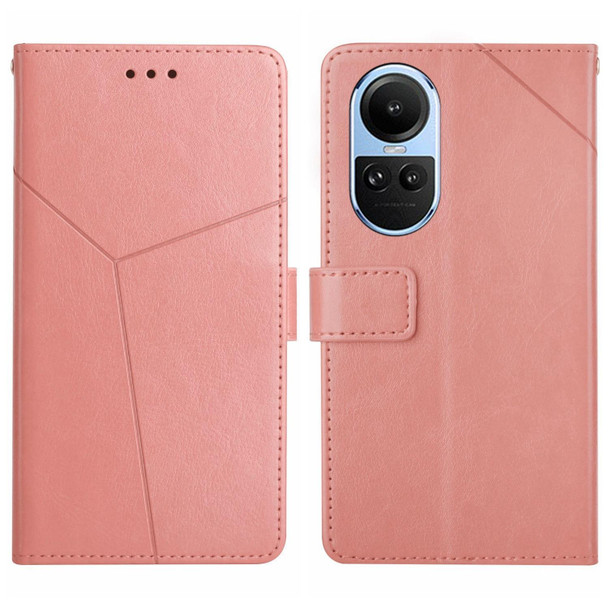 For OPPO Reno10 Global / Reno10 Pro Global Y-shaped Pattern Flip Leatherette Phone Case(Pink)