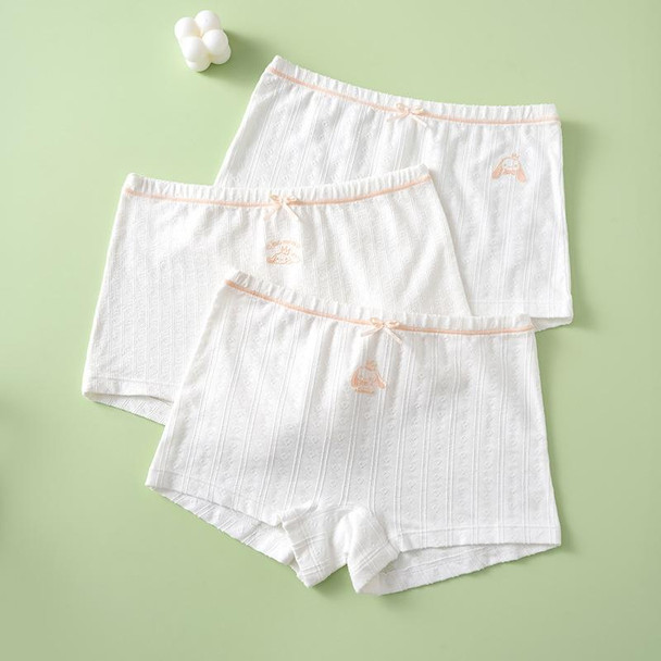 3pcs Girl Cotton Underwear Flat Angle Solid Color Short Panties Children Four-Corner Panties, Size: XL(Little Girl)