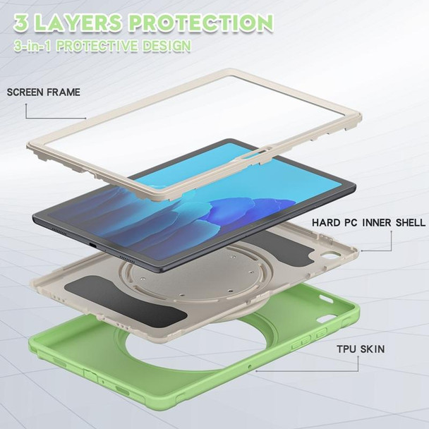 Shockproof TPU + PC Protective Case with 360 Degree Rotation Foldable Handle Grip Holder & Pen Slot For Samsung Galaxy Tab A7 10.4 2020 T500(Matcha Green)