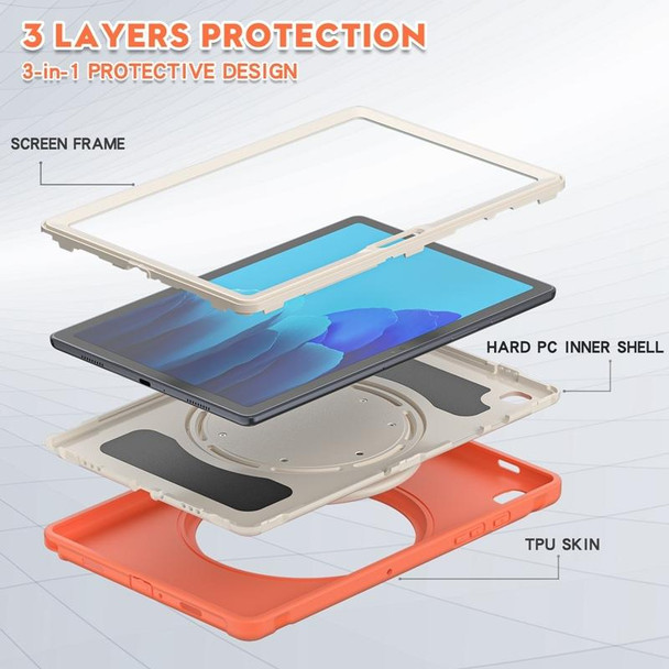 Shockproof TPU + PC Protective Case with 360 Degree Rotation Foldable Handle Grip Holder & Pen Slot For Samsung Galaxy Tab A7 10.4 2020 T500(Living Coral)