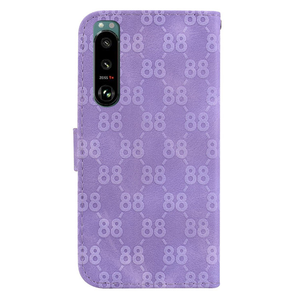 For Sony Xperia 10 III Double 8-shaped Embossed Leatherette Phone Case(Purple)