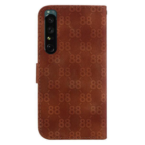 For Sony Xperia 5 III Double 8-shaped Embossed Leatherette Phone Case(Brown)