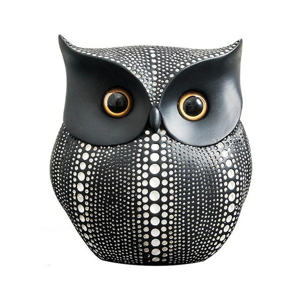 Creative Owl Small Decoration Home Decor Crafts(Black)