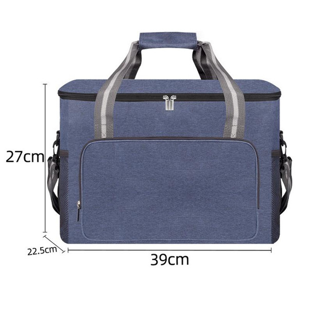 24L Waterproof Oxford Cloth Picnic Bag Outdoor Ice Pack Thickened Portable Insulation Bag(Navy)