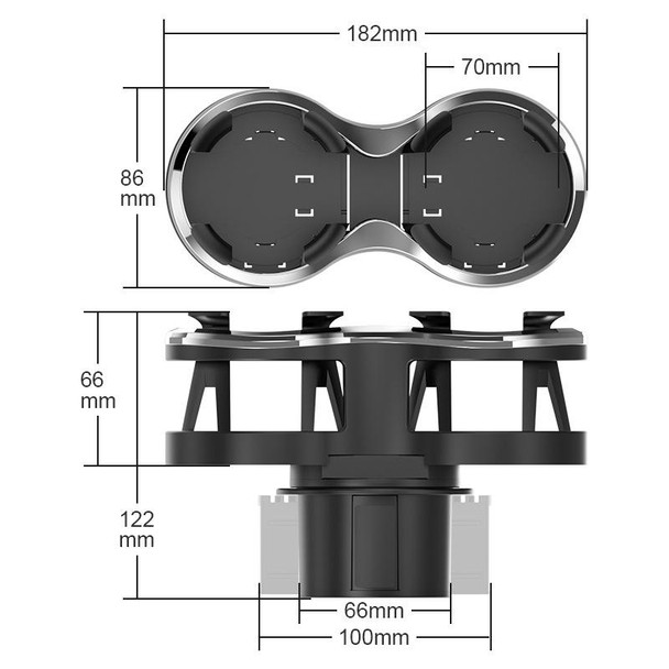 SHUNWEI SD-1038 Car Dual-Hole Water Cup Holder Cola Vacuum Flask Holder One - Two Beverage Holders