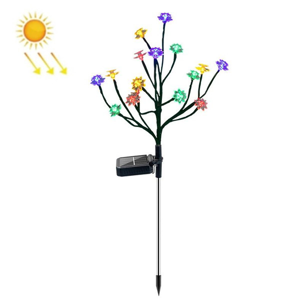 16 LED Solar Tree Branch Lotus Lamp Outdoor  Garden Lawn Light