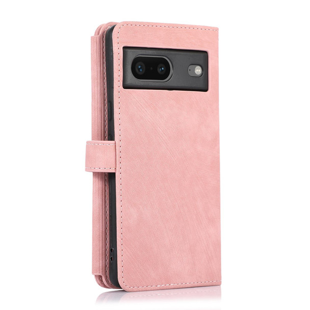 For Google Pixel 7 Dream 9-Card Wallet Zipper Bag Leatherette Phone Case(Pink)