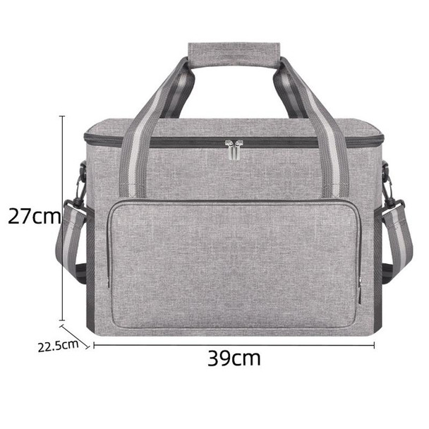 24L Waterproof Oxford Cloth Picnic Bag Outdoor Ice Pack Thickened Portable Insulation Bag(Grey)