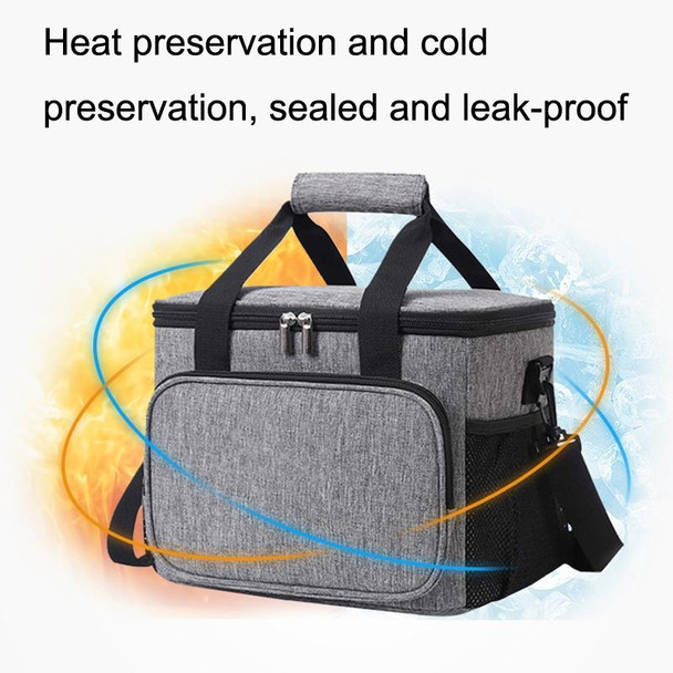 24L Waterproof Oxford Cloth Picnic Bag Outdoor Ice Pack Thickened Portable Insulation Bag(Grey)