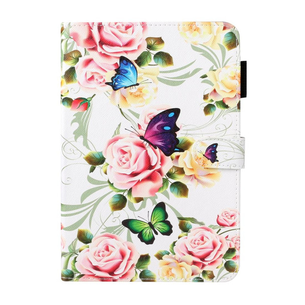 For iPad Air Cross Texture Painted Horizontal  Leatherette Case with Sleep / Wake-up Function & Card Slot & Holder & Wallet(White Peony Flower)