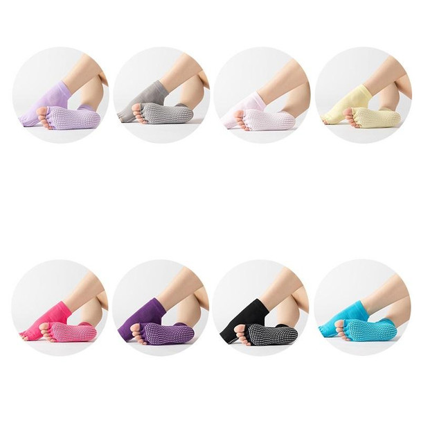 3 Pair Open-Toe Yoga Socks Indoor Sports Non-Slip Five-Finger Dance Socks, Size: One Size(Pure Color Light Pink)