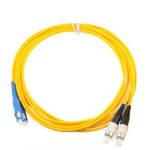 SC-FC Dual-Core Single Mode Fiber Optic Jumper,Length: 3m