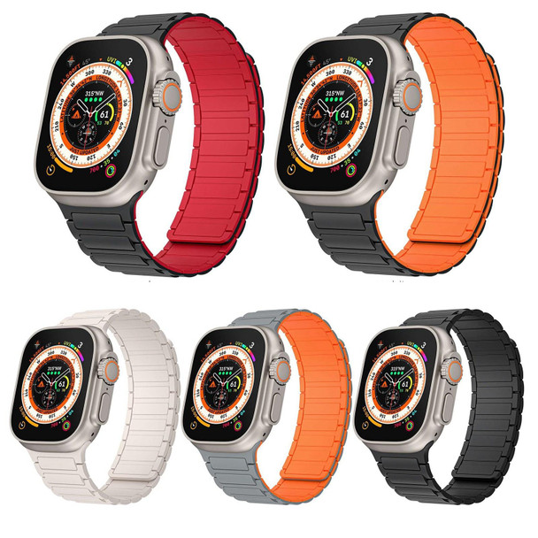 For Apple Watch 38mm Magnetic Loop Silicone Watch Band(Starlight)