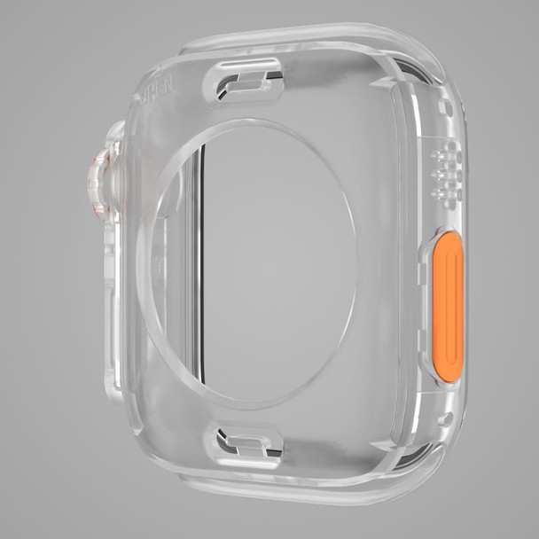 For Apple Watch Series 6 / 5 / 4 / SE 40mm Change to Ultra 49mm Waterproof All-Inclusive Film Hybrid PC Watch Case(Transparent)