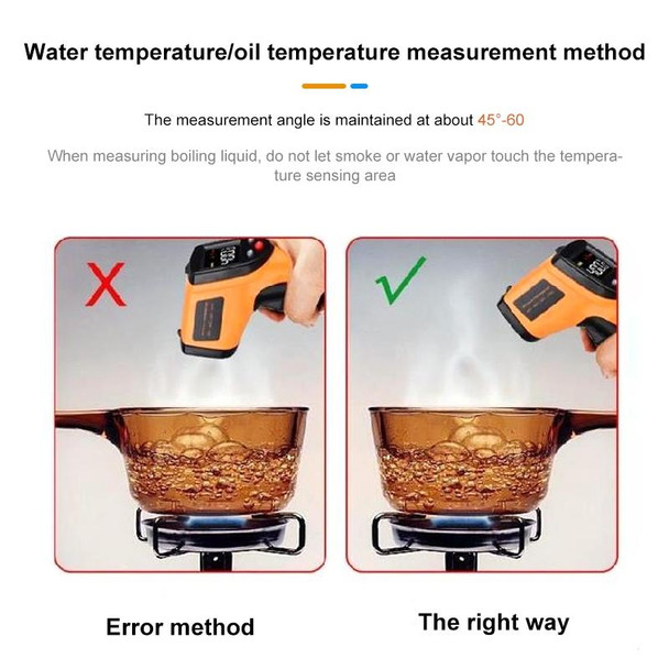 Infrared Thermometer, Temperature Range: -18 - 1150 Degrees Celsius(Orange)