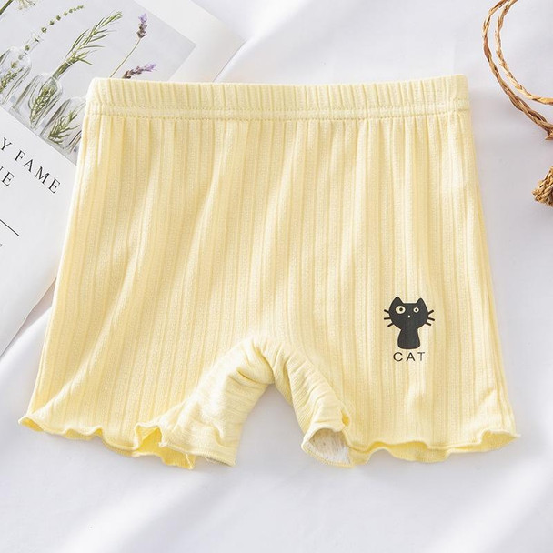 Girls Boxer Brief Safety Pants Modal Summer Shorts, Size: 150(Yellow)